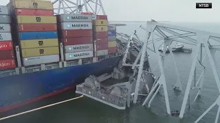 Cranes underway to clear Baltimore Key Bridge