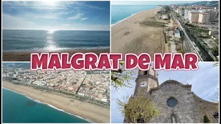 MALGRAT DE MAR  🇪🇸 SPAIN 4K - Town & Beach  | Costa Maresme