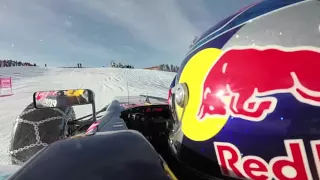 Max Verstappen show run with Red Bull RB7 (Formula 1 on snow)