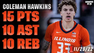 6'10 Coleman Hawkins Triple-Double vs Syracuse in B1G/ACC Challenge | 11.29.22 Full Highlights