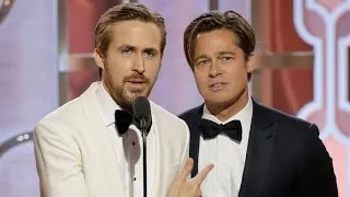 Ryan Gosling Doesn't Like Playing Second Fiddle to Brad Pitt At The Golden Globes