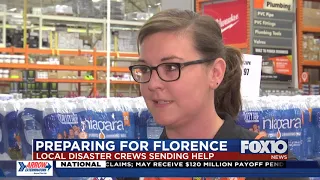 Locals preparing to help during hurricane florence