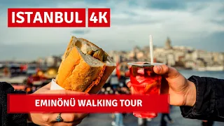 Istanbul 2022 Eminonu Old Bazaar 18 June Walking Tour|4k UHD 60fps