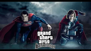 THOR VS SUPERMAN FIGHT CRAZY | GTA SA MOD