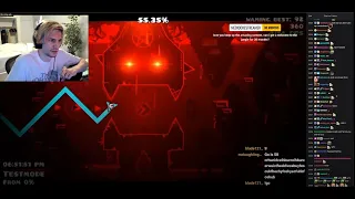 xQc Reacts To Slaughterhouse by IcedCave w/chat (Hardest Demon) - Geometry Dash