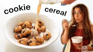 Making Cookie Crisp Cereal and Answering Questions