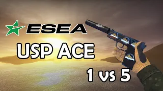 [CS:GO ESEA] 1 vs 5 USP PISTOL ROUND!