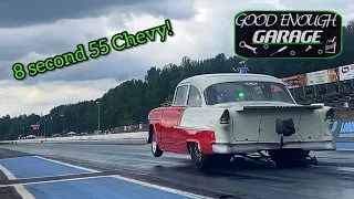 Drag racing a Chevy Bel air at mission raceway!EP21