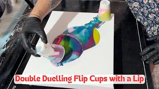 What's the easiest acrylic fluid art technique to start with? Flip Cup tutorial for beginners # 363