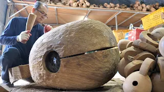 The rare process of making beautiful sounds with wood. Korean monk's wooden instrument