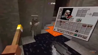 Swaggersouls playing Minecraft vr, getting scared and freaking out