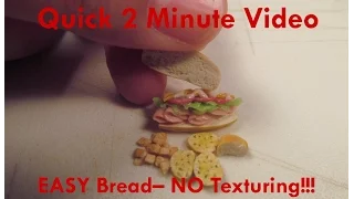 Quick and Easy Polymer Clay Bread or Cake- NO tools, NO texturing! DIY Dollhouse Miniature