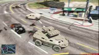 GTA 5 - APC Tank SAM Battery Rampage + Six Star Escape