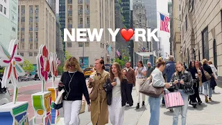 [4K]🇺🇸NYC Spring Walk🗽5th Ave Blooms in New York City🌷🌸Strolling in Midtown Manhattan | May 2024