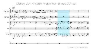 Disney Lion King: Be Prepared - Brass Quintet