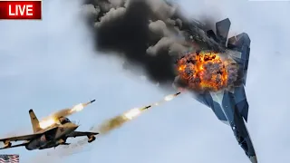13 minutes ago!  The World is Shocked!  when Russian F-57 fighter jet pilots ambushed 4 US SU-35 fig
