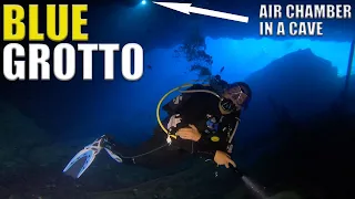 An Air Chamber In Underwater Cave!! -  Scuba Diving The Blue Grotto Florida Spring - Ep 111