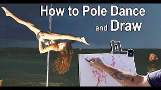 Gesture Drawing from Life. How to Pole Dance and Draw. Cesar Santos vlog 105