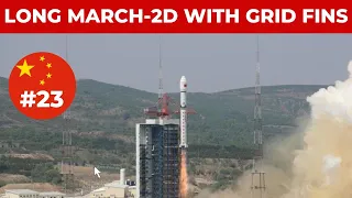 A Chinese Long March-2D with grid fins blasts Beijing-3C constellation satellites