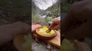 Doğal Odun Ateşinde Patatesli Peynirli Gözleme 🥞/ natural campfire pancake with potatoes and cheese