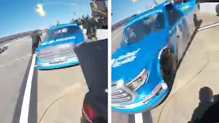 Pit Crew Member Has Close Call With NASCAR Truck