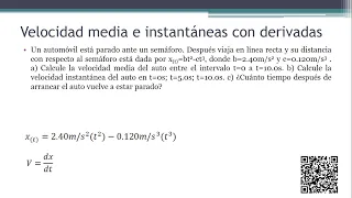 VELOCIDAD INSTANTANEA DERIVADAS, velocidad media y rapidez,  ejercicios resueltos Nº2 (cinemática)