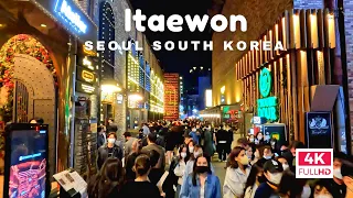 [4K] Seoul Itaewon Nightclub Street Saturday Party Night Walking Tour 토요일 밤 서울 이태원 나이트클럽 거리 밤 산책
