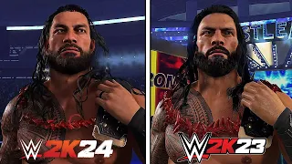 WWE 2K24 Vs WWE 2K23 (Mods) Entrances Comparison !!!