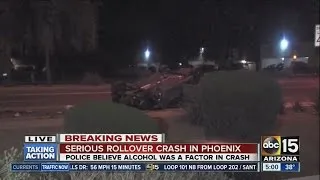 Rollover crash causes closure in north Phoenix