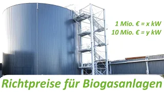Richtpreise für Biogasanlagen