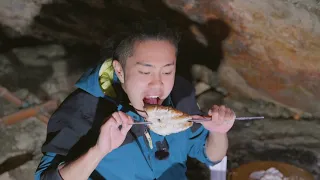 3 Night Survival Challenge: Grilling Freshly Caught Fish Over Charcoal. Moment of Happiness in Cave
