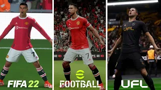 Cristiano Ronaldo "SIUUUUU" Celebration | FIFA22 VS EFOOTBALL VS UFL 🔥🎮