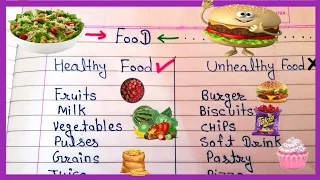 healthy food and unhealthy food for kids /health food and junk food name