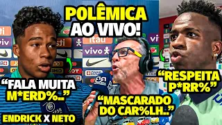 ENDRICK METE O LOCO AO VIVO PRA C!MA DO NETO E VINI JR REBATE CRÍTICOS APÓS SELEÇÃO BRASILEIRA VEN..