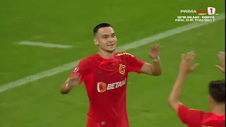 GOOOL FCSB. Şut e atent după o lovitură bună a lui Coman