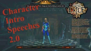 Path of Exile: Character Intro Speeches 2.0