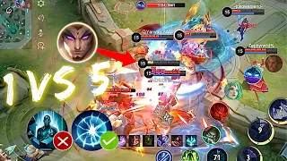 1 VS 5 YU ZHONG IS REAL!!! THE STRONGEST BUILD + EMBLEM + SPELL FOR YU ZHONG!