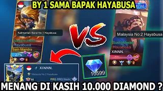 DI TANTANG BY 1 SAMA MALA*YSIA No.2 HAYABUSA ! Menang Dapat 10.000 DIAMOND ?! - Mobile Legends