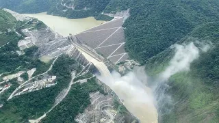 An aerial view of the mighty Hidroituango hydroelectric dam on Colombia's Cauca river.