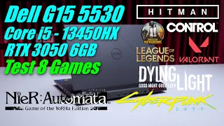 Dell G15 5530 2023 (Core i5 - 13450HX + RTX 3050 6GB) Test in 8 Games | LAPTOP AZ