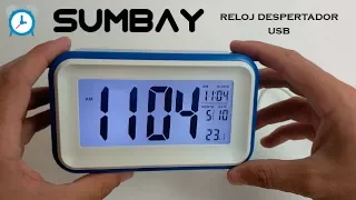SUMBAY - Reloj despertador digital usb por 10€