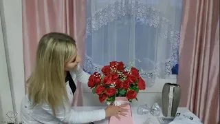 Valentine's Day Temu unboxing. Rose bouquet home decor for Valentines Day.