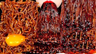 ASMR MUKBANG | 짜장불닭팽이버섯 트러플짜파게티 먹방TRUFFLE BLACK BEAN NOODLES ENOKI MUSHROOMS SPICY FRIED CHICKEN 咀嚼音