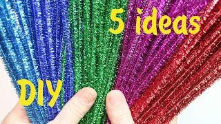 🎄FIVE FUN IDEAS 🎄 From Chenille Wire 🤶 Crafts 🤶 New Year Christmas DIY