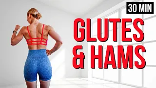 🌶 30 Min GLUTES & HAMSTRINGS Workout at Home with Dumbbells & Band | Shape & Sculpt your Booty