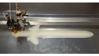 Large scale DIY 3D printer - 1200 x 1200 Sub33D V3 - 800mm Ledgend of Zelda Master Sword test print