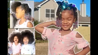 HOW TO: Easy Kids Natural Hairstyle... Ponytails/Braids/Twists/Beads
