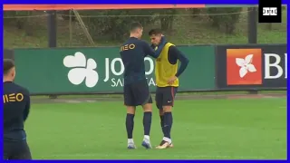 João Cancelo ignores Cristiano ronaldo during Portugal training