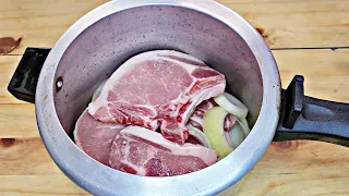 PORK STEAK ON PRESSURE WITHOUT WATER! Melt in your mouth!!