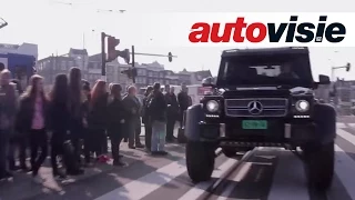 Driving monstrous Mercedes G63 AMG 6x6 through Amsterdam (English subtitled) - Autovisie